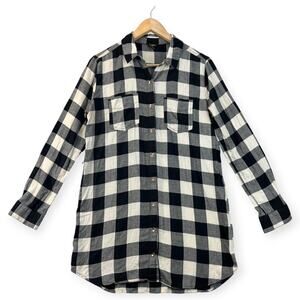 Forever 21 Womens Light Flannel Shirt Checkered Buffalo Plaid Oversized Medium